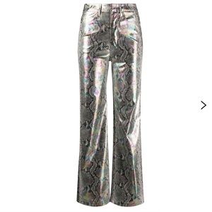 ROTATE BIRGER CHRISTENSEN Holographic Snakeskin Pants